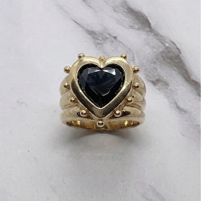 טבעת ליבי  כדורים זירקון שחור