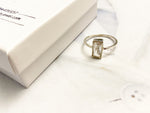 US 8.5 טבעת מלבן כסף 925 זירקון שקוף מידה